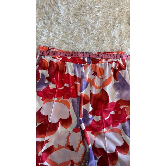 Gigio Women's Size M Multicolor Floral Flare Leg Pants #0313 - Picture 3 of 16